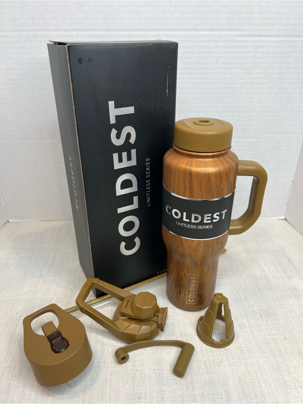 Coldest Limitless Series 36 oz Tumbler w/ Handle | Executive Wood